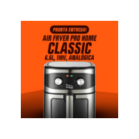 Fritadeira Elétrica Air Fryer Pro Home Classic – 6.5L, Com Visor, Preto/Inox, 110V | Pronta Entrega | BR