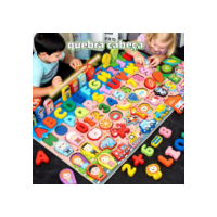 MEDOOSI Jogo Quebra Cabeça Educativo Infantil com Número/Crianças Montessori Madeira Brinquedo de pesca magnético Placa