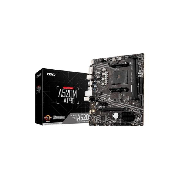 Placa-Mãe MSI A520M-A PRO, AMD AM4, mATX, DDR4, Preto - A520M-A PRO