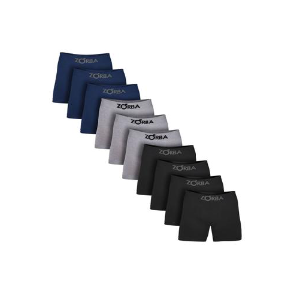 Kit com 10 Cuecas Box Masculino Algodão Boxer Confortável Zorba 781