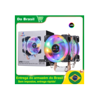 Resfriador de CPU GMRGB 3 pinos PWM RGB Silencioso Intel LGA 775 1200 1150 1151 1155 AMD AM2 AM3 AM4 Ventilador de resfriamento de CPU 2 tubos de calor TDP 100W