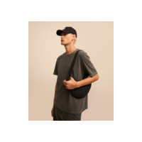 Camiseta Básica com Efeito Estonado  Preto Estonado