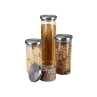 Potes Herméticos Porta-Mantimentos com Tampa de Inox Electrolux - 4 unidades