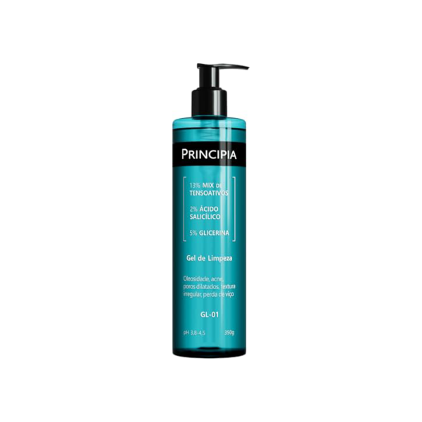 PRINCIPIA, Gel de Limpeza Facial 2% Ácido Salicílico + 5% Glicerina GL-01 com 350g