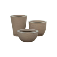 Kit 3 Vasos Polietileno Para Plantas Decorativo Cone Bacia