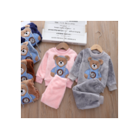 0-6 Anos De Idade Terno De Pelúcia De Pijama Infantil Para Casa