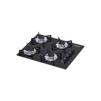 Cooktop 4 bocas Chamalux ultra chama Bivolt Trempe de Chapa Preto
