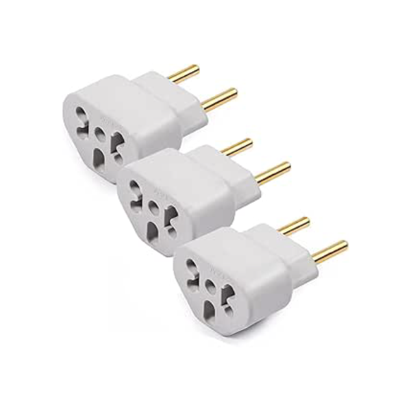 Kit com 03 Adaptadores De Tomada Plug Para 10a e 20a Até 250v T Bob Love - Plugue Bivolt 110v 220v Benjamin - Complete Store