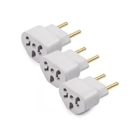 Kit com 03 Adaptadores De Tomada Plug Para 10a e 20a Até 250v T Bob Love - Plugue Bivolt 110v 220v Benjamin - Complete Store