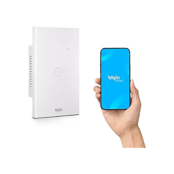 Interruptor Inteligente Touch Elgin 1 Botão Wi-Fi compatível com Alexa e Google Home