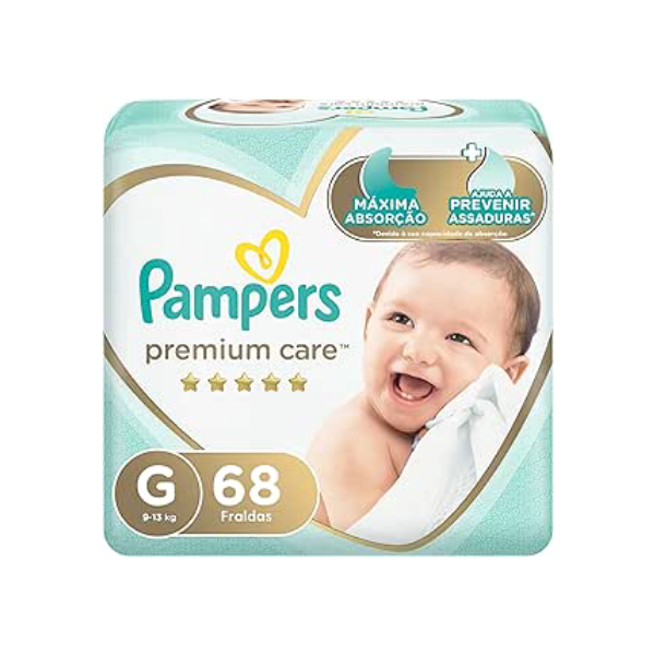 Fralda Pampers Premium Care G - 68 fraldas