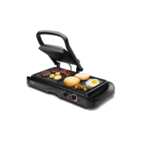 Grill 2 em 1 com Chapa Flutuante e Chapa Lisa, 127V 1500W Preto Multi - GO120