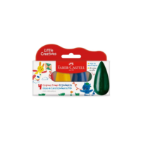 Giz de Cera Little Creatives, Faber-Castell, Pião, Grosso, Infantil, Pré-escola, 4 Cores