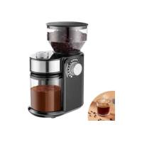 LuxLam Moedor de café elétrico 2.0,moedor ajustável com 18 configurações de moagem,moedor de café plano automático para prensa francesa,café coado e expresso, para 2 a 14 xícaras,aço inoxidável,preto