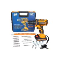 Parafusadeira Pró Euro Bivolt 12v 10mm Sem Fio Maleta Cor Laranja Frequência 50 Hz/60 Hz