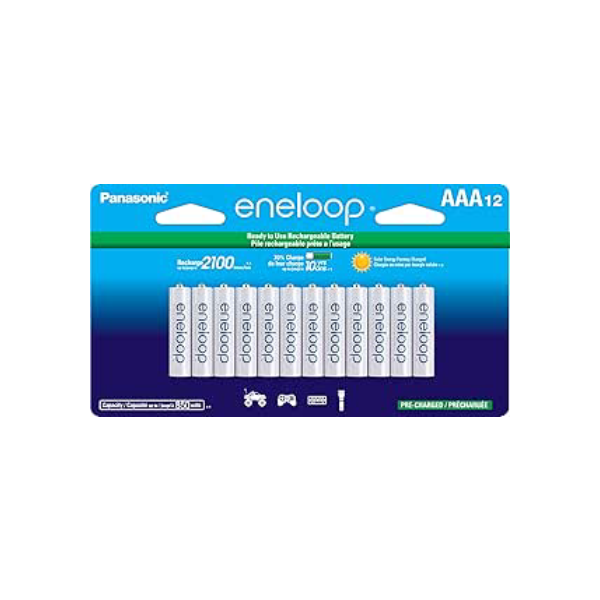 Pilha AAA recarregável pré-carregada Panasonic BK-4MCCA12FA eneloop, pacote com 12