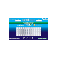 Pilha AAA recarregável pré-carregada Panasonic BK-4MCCA12FA eneloop, pacote com 12