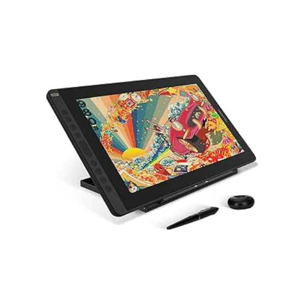 HUION Mesa digitalizadora Kamvas 16 com tela totalmente laminada, com Stylus sem bateria, suporte ajustável com 10 teclas de atalho ajustável, tela de caneta de 15,6 polegadas