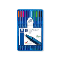 Caneta Esferográfica Triangular, Staedtler, Triplus XB, 437 XBSB10, 10 Cores