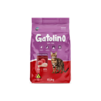 Ração Gatolino Dia a Dia Adulto 10.1kg Sabor Carne e Frango Sem Corante