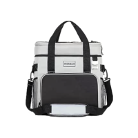 INSMEER Bolsa Térmica,Bolsa Cooler Dobrável Com Abridor De Bottel 100% À Prova De Vazamento, Cooler Isolada Para Acampamento Para Piquenique Na Praia, 40 Latas Grande, Cinza