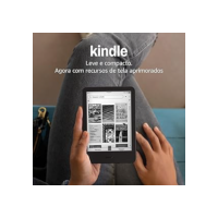 Novo Kindle (16 GB - modelo 2024) - Leve e compacto, com tela antirreflexo, trocas de página mais rápidas, luz frontal ajustável e bateria de longa duração - Cor Preta