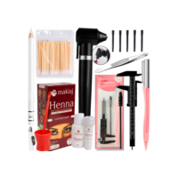 Kit Design de Sobrancelha Makiaj Henna Navalha Pinca Lapis Pincel Paquimetro Kit Sombrancelha
