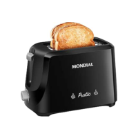 Tostador de Pães Pratic, Mondial, Preto/Prata, 700W, 110V - T-18
