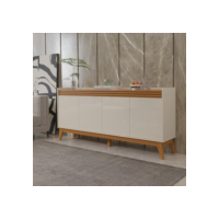 Buffet Aparador Ripado 4 Portas com Pés de MDF Astúrias 180cm