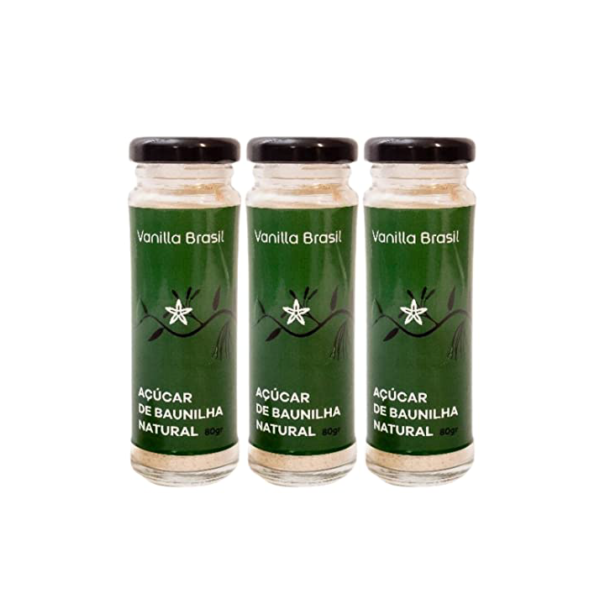Açúcar De Baunilha Vanilla Brasil 80g - Kit com 3 unidades