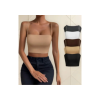 Kit 3 Cropped Faixa Liso Alcinha Fina Lycra Tube Feminino