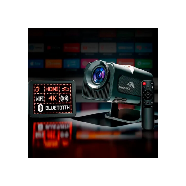 Mini Projetor Hy320 Pholex Smart 4k Android 11 Wi-fi Bluetooth Cinema Preto