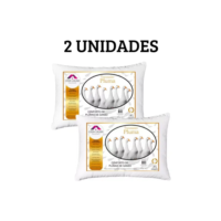 Kit 2 Travesseiros Macios Brancos Casa Laura Enxovais Pluma De Ganso Sintético Premium Hipoalergênico Eco Sustentavel Alto Confortável