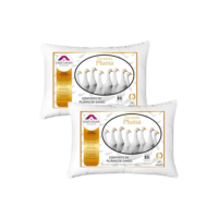 Kit 2 Travesseiros Macios Brancos Casa Laura Enxovais Pluma De Ganso Sintético Premium Hipoalergênico Eco Sustentavel Alto Confortável