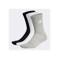 Kit Meia Adidas Cano Alto Acolchoadas c/ 3 Pares - Cinza+Branco