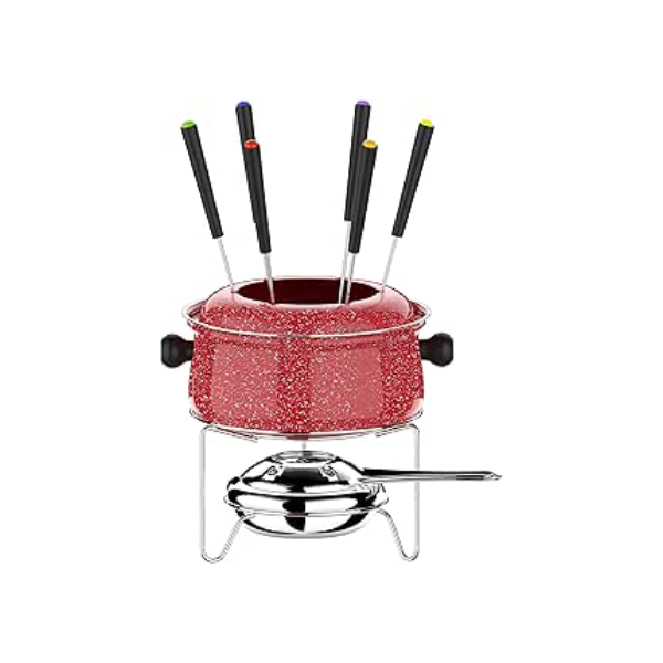 Conjunto Fondue Médio Color Stone 10 Peças, Vermelho, HH7814, Euro Home