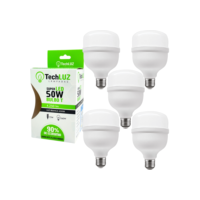 Kit 5 Lâmpadas Led 50W Bulbo 6500k Branco Frio E27 Bivolt Inmetro Econômica