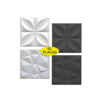 Kit 16 e 50  Placas  PVC 3D 25x25 Revestimento de Parede Decorativa