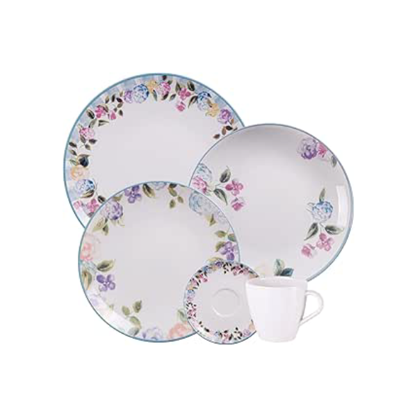 Aparelho de Jantar Tramontina Aura em Porcelana Decorada 20 Peças