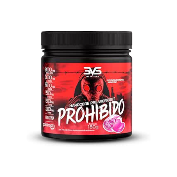 3VS Nutrition Pré Treino Prohibido 180g Sabor Chiclete