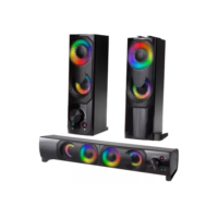Alto-Falante Caixa de Som Potente PC Gamer Tv Notebook Computador C/ Luzes Led RGB P2 110v/220v USB P2