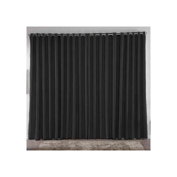 Cortina 2.00 x 1.80 m Blackout Blecaute Preto Corta Luz Em Tecido Grosso Para Quarto E Sala Casa Laura Enxovais