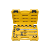 Jogo De Soquetes Estriados Encaixe 1/2'' 17 Peças Tramontina Cor Amarelo/Cinza