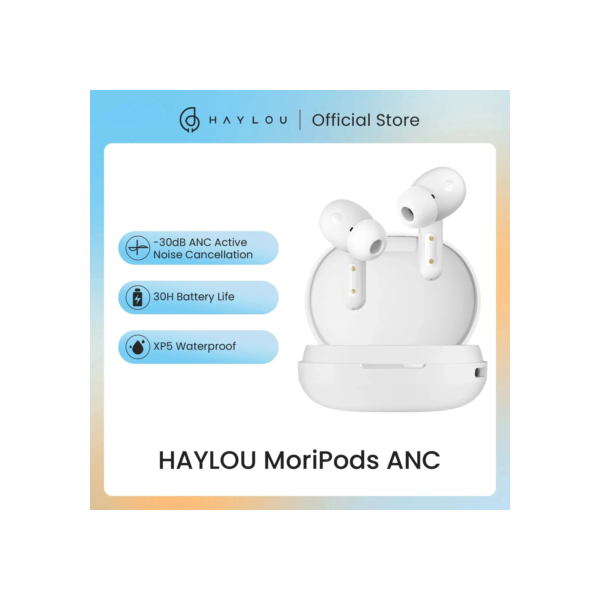 [R$100-R$10 Promo Code:MEGA10] HAYLOU MoriPods ANC Bluetooth Earphones V5.2 TWS Wireless Headphones Touch Control Earbuds Sport Headset For Phone Android