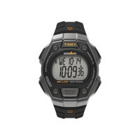 Timex Relógio masculino T5K821 Ironman Classic 30, com pulseira de resina, preto/laranja