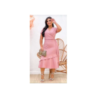 Vestido, Midi, Tubinho, Social, Festa, Formatura, Casual, Barato, com Cinto, Transpassado, Evangélica