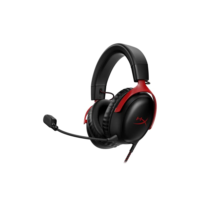 Headset Gamer HyperX Cloud III – Compatível com PC, PS5, Xbox Series X|S, Drivers Angulados de 53mm, Áudio DTS, Microfone de 10 mm, USB-C, USB-A, Fio de 3,5 mm, Vermelho e Preto (727A9AA)