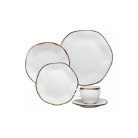 Jogo De Jantar 20 Peças Oxford Porcelana Ryo Maresia Cor Branco