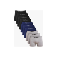 Kit Com 10 Cueca Boxer Algodão Sem Costura Confortável Zorba