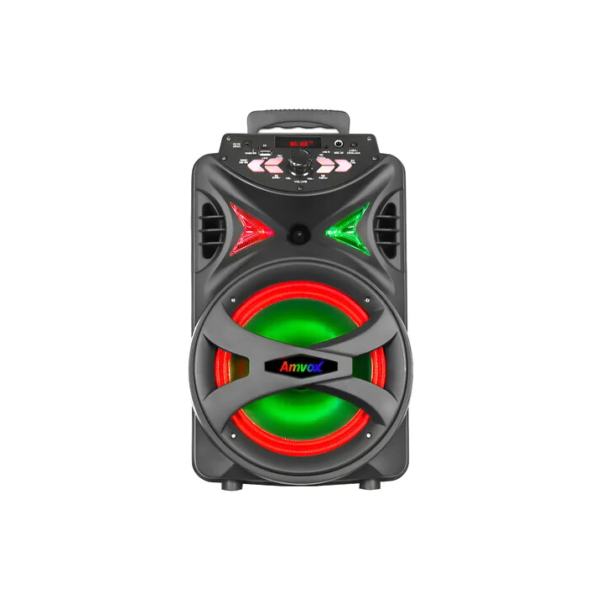 Caixa de Som Amplificada Amvox ACA 255 Hit Woofer 8" Portátil Bluetooth Preto